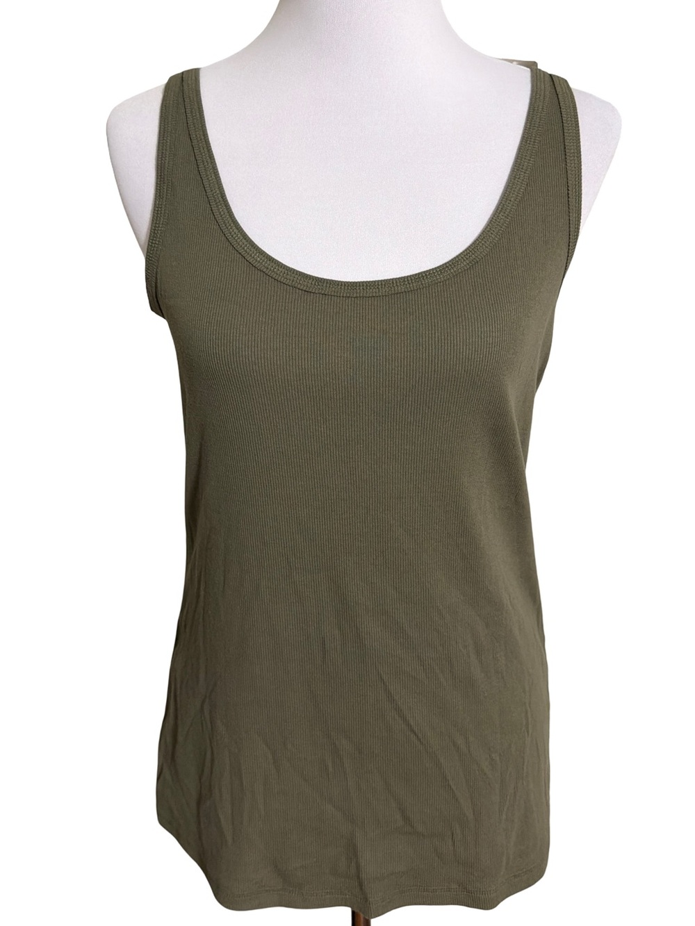 Lane Bryant Olive Scoop Neck Tank Top